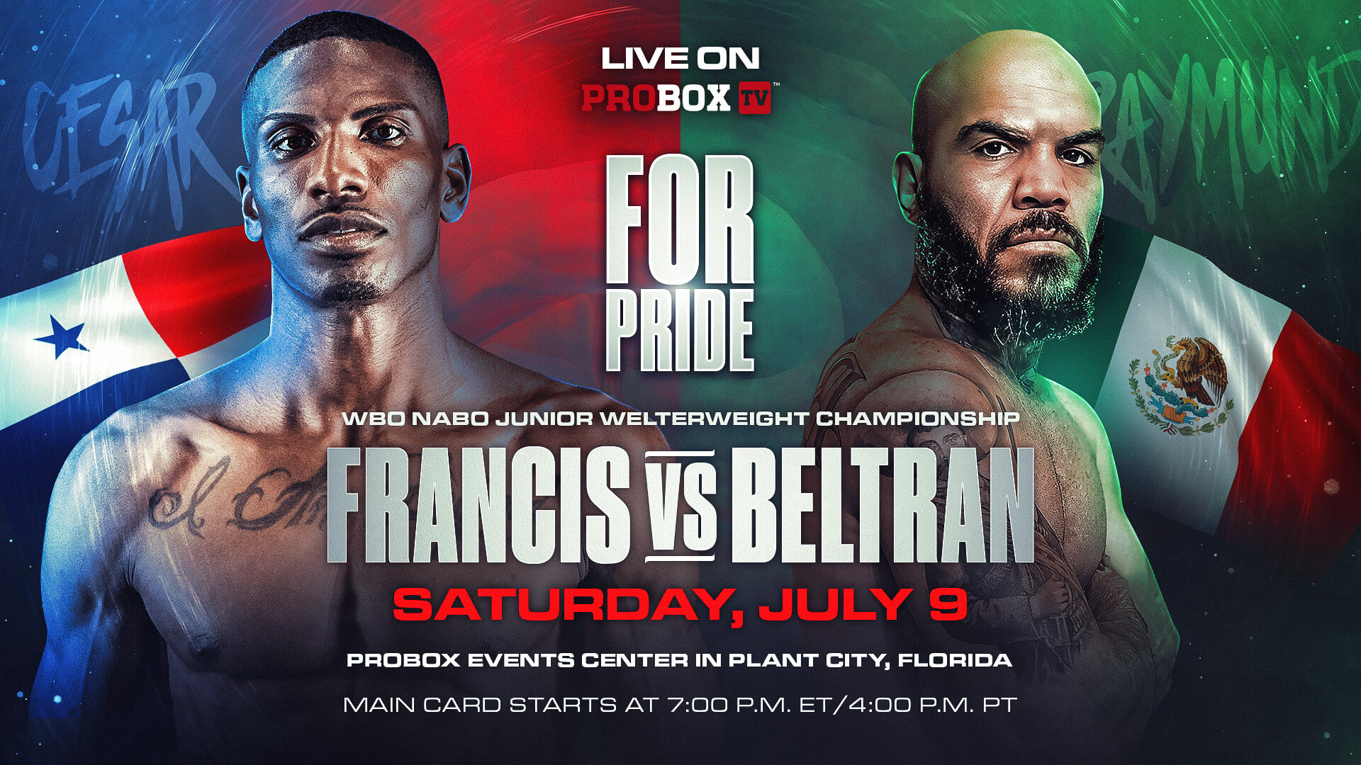 Francis vs Beltran July9th at ProBox Event Center in Plant City, Florida