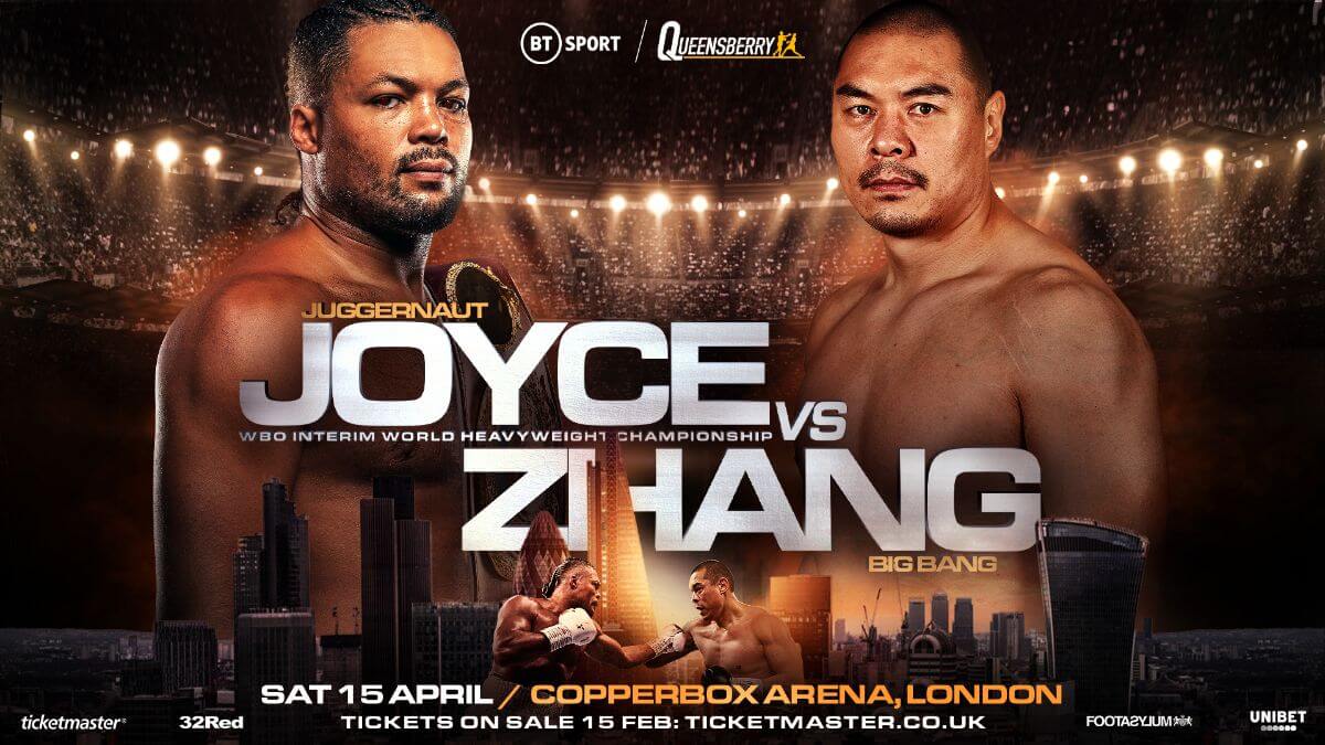 Joe Joyce vs Zhilei Zhang, Saturday April 15 at Copper Box Arena, London, United Kingdom (BT Sport)