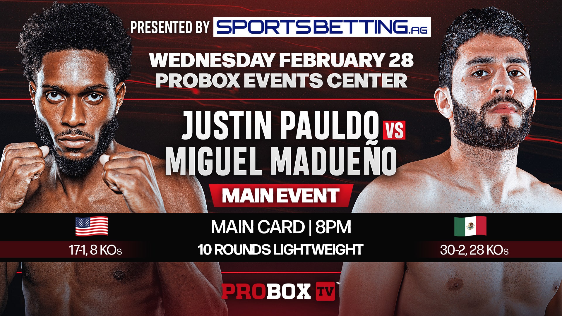 Justin Pauldo vs Miguel Madueno Wednesday Night Fights February 28, 2024 ProBox TV Events Center, Florida, USA